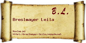 Breslmayer Leila névjegykártya